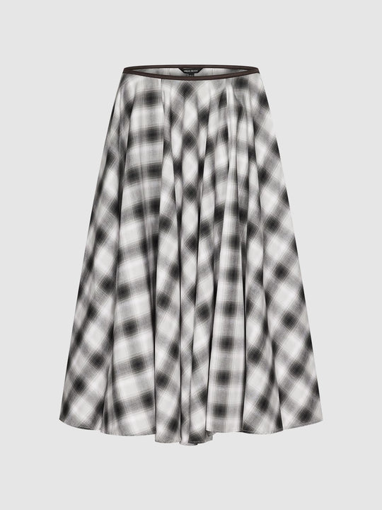 Check A-Line Midi Skirts