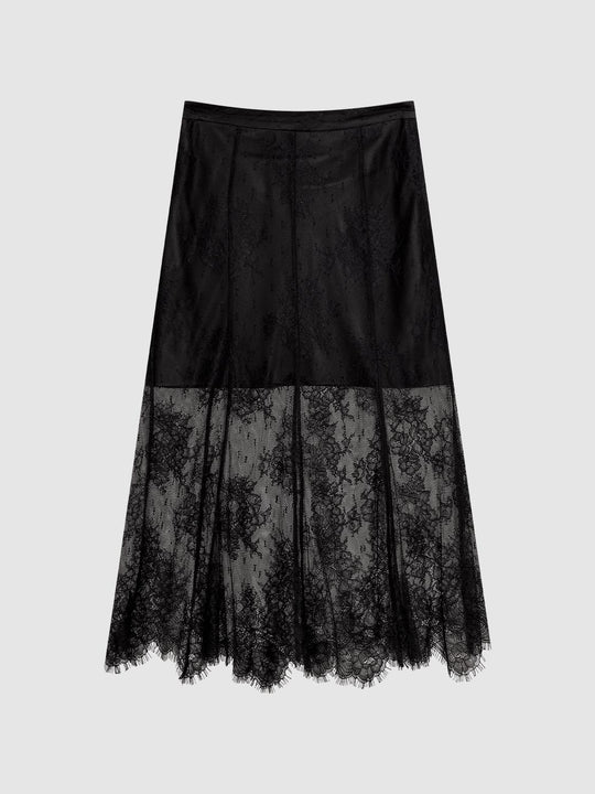 Laced Fishtail Midi Skirts