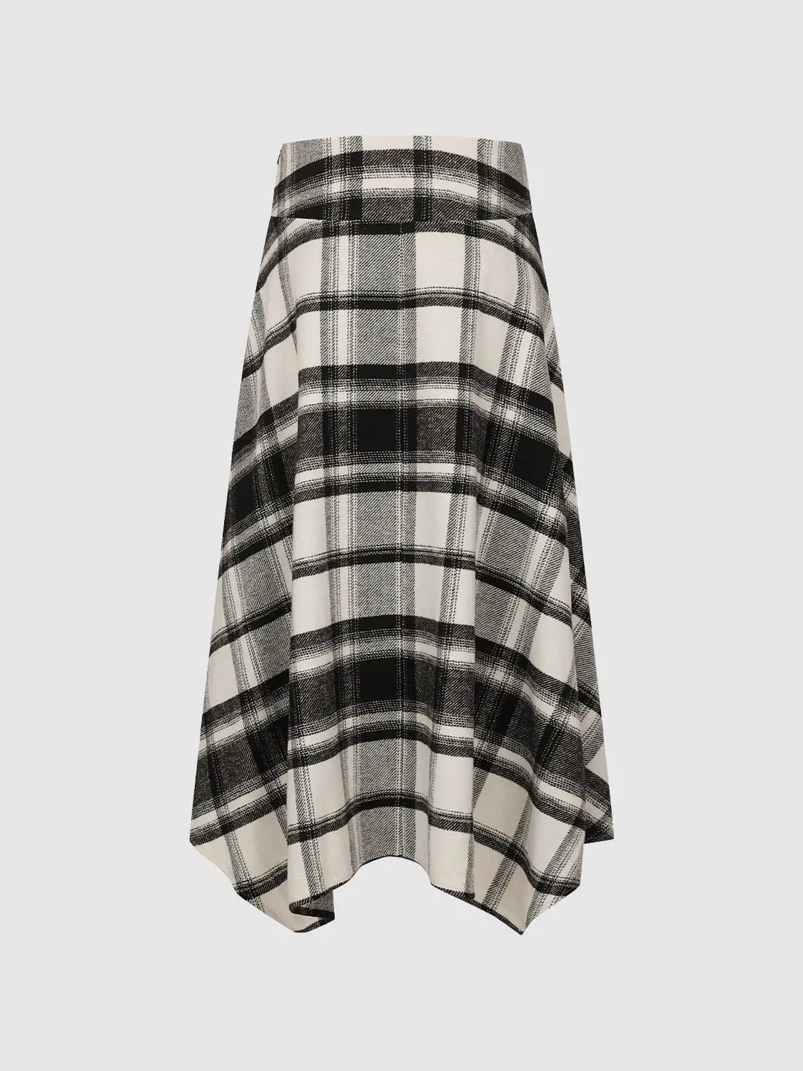 A-Line Skirt by Urban Revivo Fashion in black and white plaid.