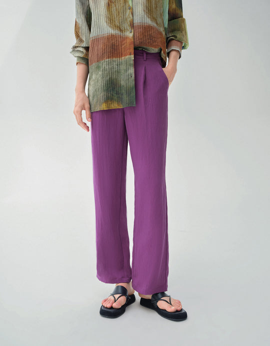 Gewebte Hose mit weitem Bein