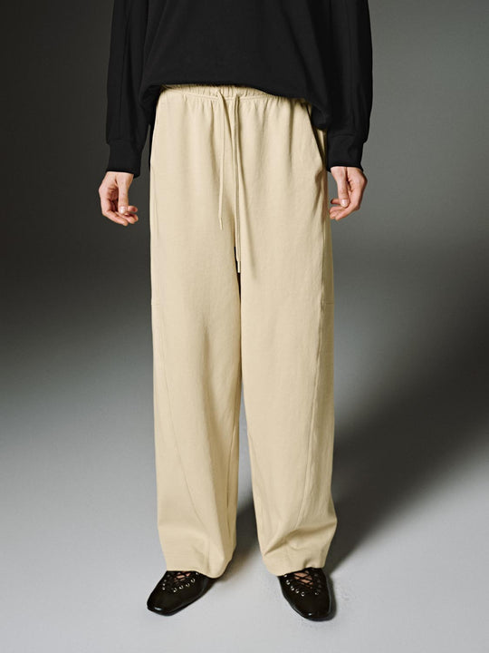 Pantalones de pierna ancha con cordón