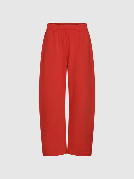Solid Cotton Blend Elastic Waist Bootcut Pants