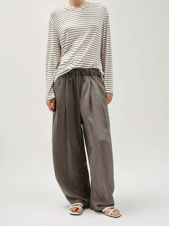 Pleat Detail Wide Leg Pants