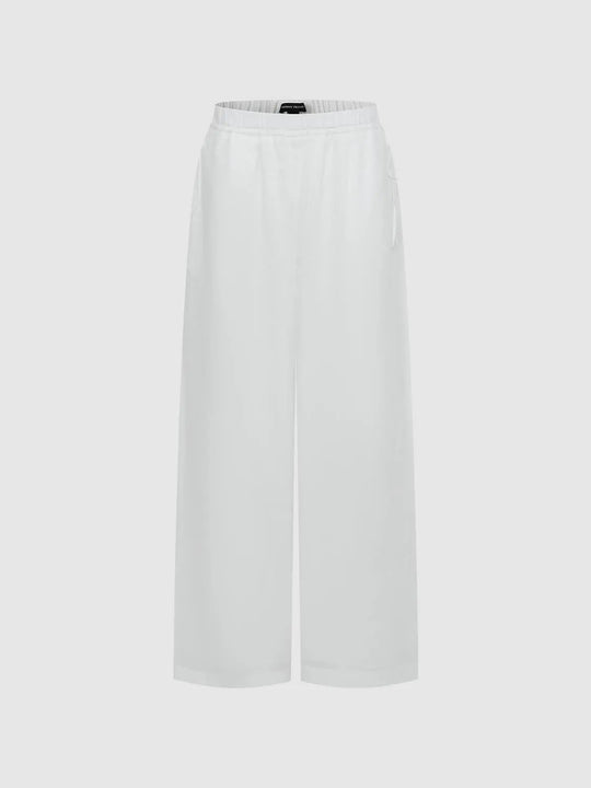 Ramie Lightweight Wide Leg Silhouette Pants