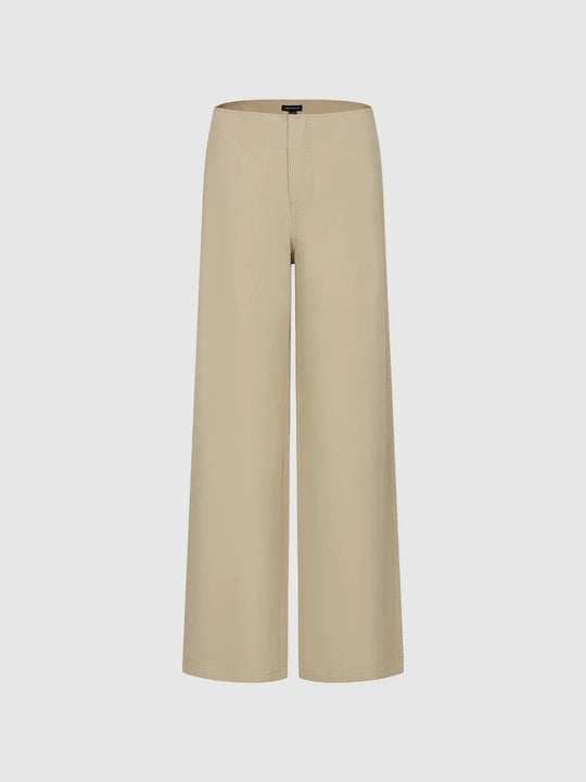 Tailored Wide-leg High-waisted Cotton Pants