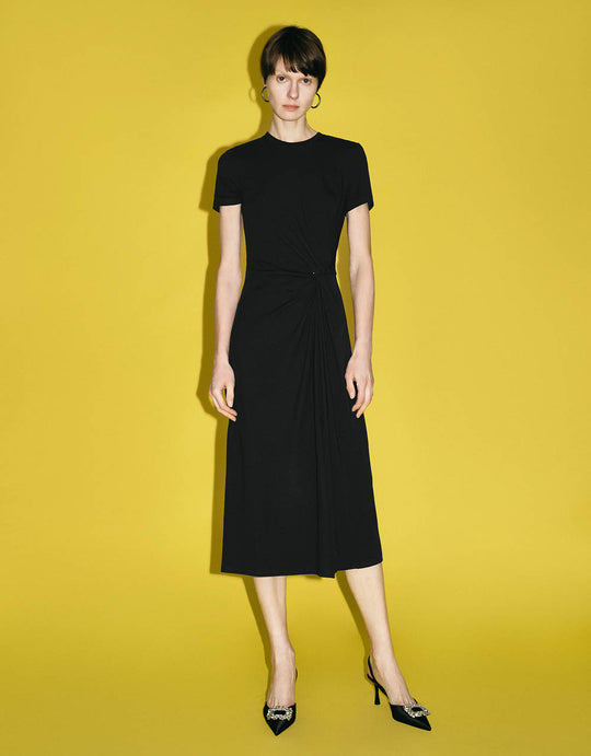 Skinny Crew Neck A-Line Dress