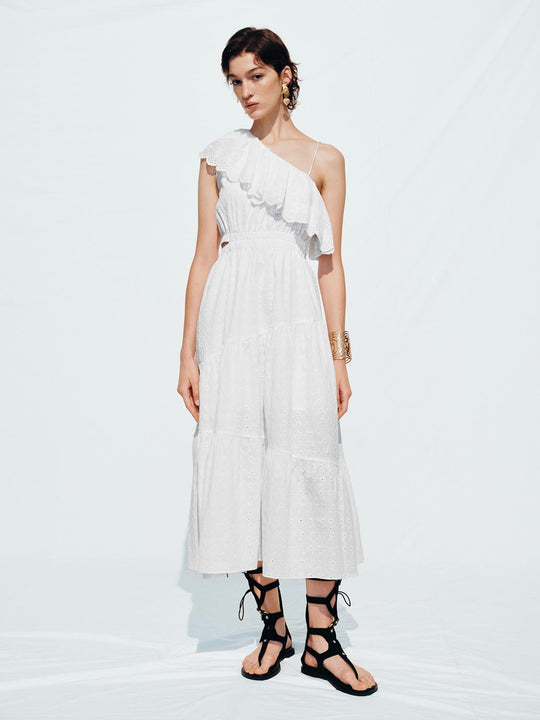 One Shoulder A-Line Maxi Dresses