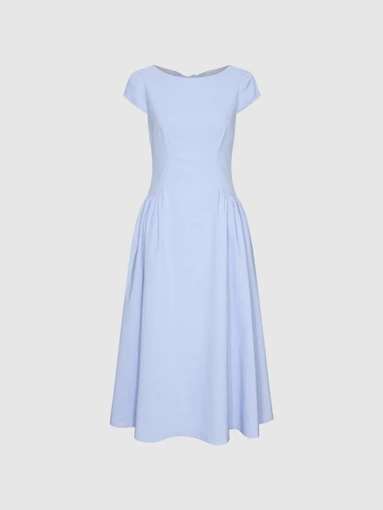 Viscose Gathered Waist Maxi Dress