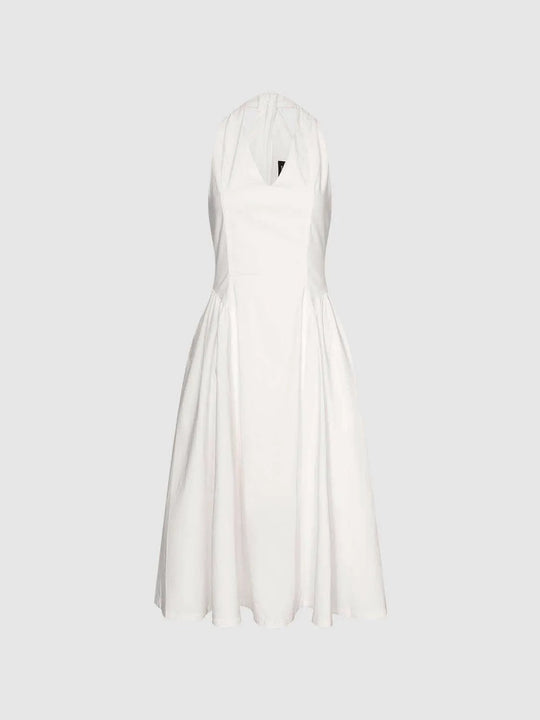 Thick Stretch A-Line Silhouette With Lined Construction And Subtle Structure Dress