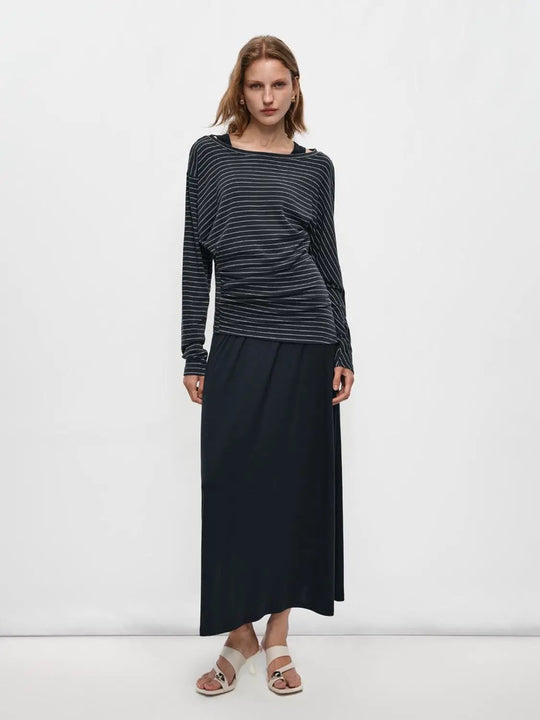 Striped Long Sleeve Knit Dress