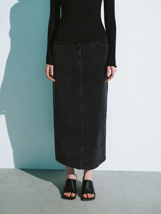 Jupe mi-longue en jean