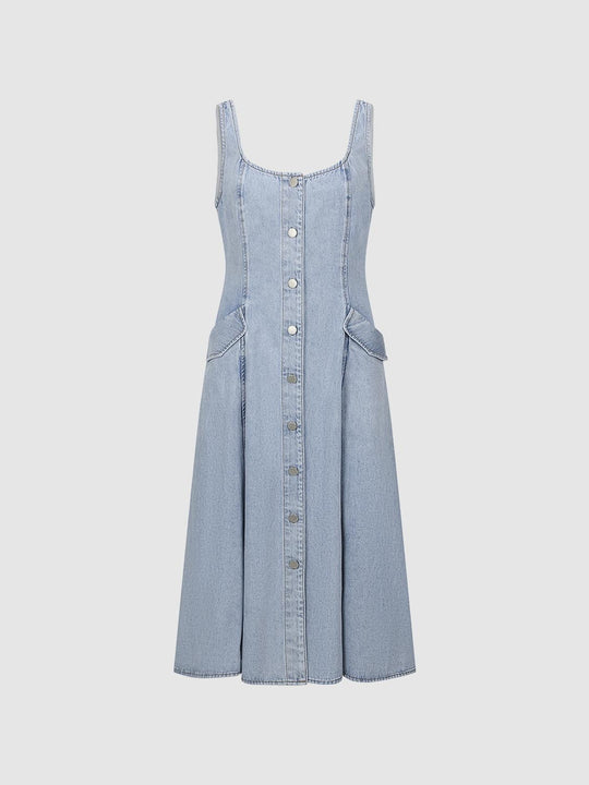 Abiti Maxi in Denim senza Maniche
