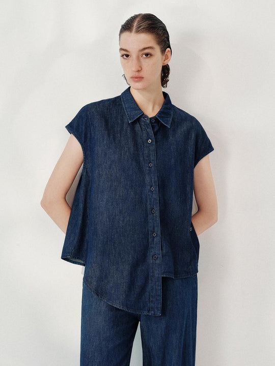 Chemises en denim sans manches