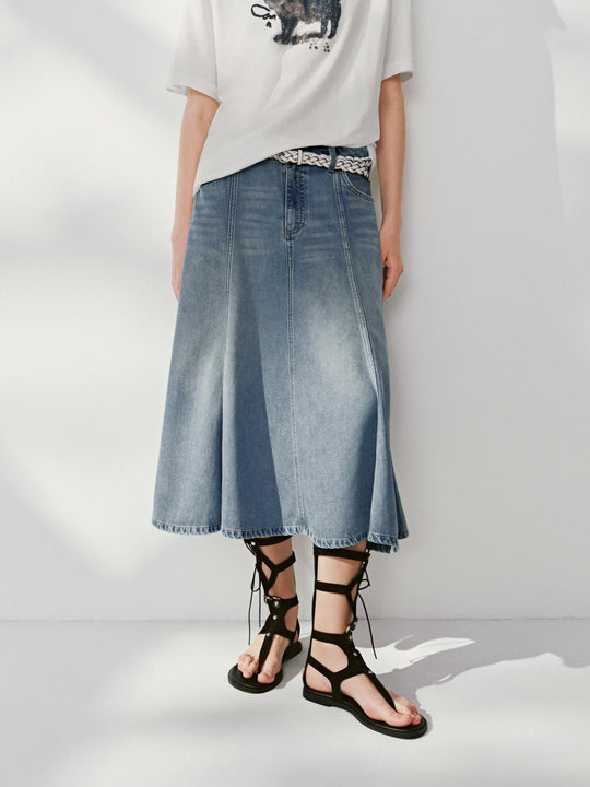 Denim Flared Skirts