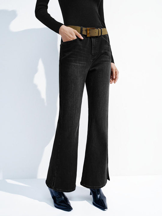 Belted Flare Leg Jeans