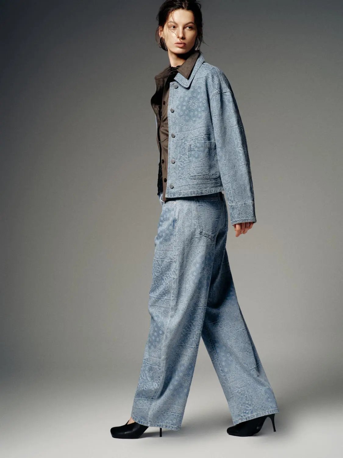 Printed Barrel Leg Jeans by Urban Revivo Fashion