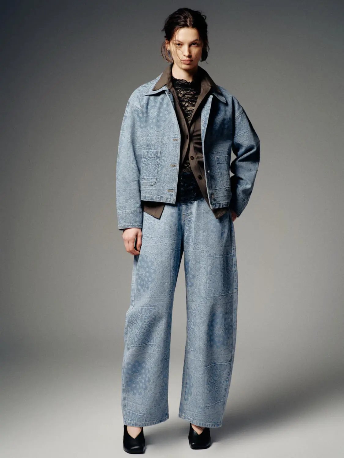 Printed Barrel Leg Jeans by Urban Revivo Fashion