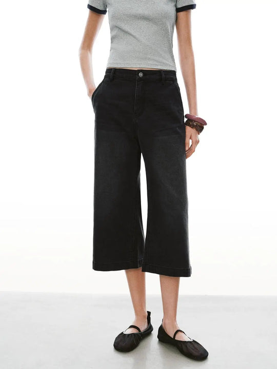 Cropped Wide Leg Jeans