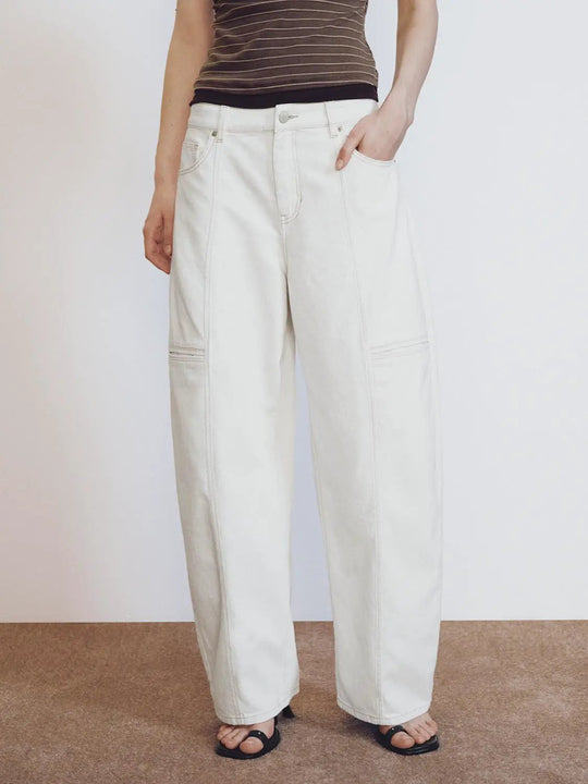 Casual Cargo Cotton Linen Blend Wide-leg Pants