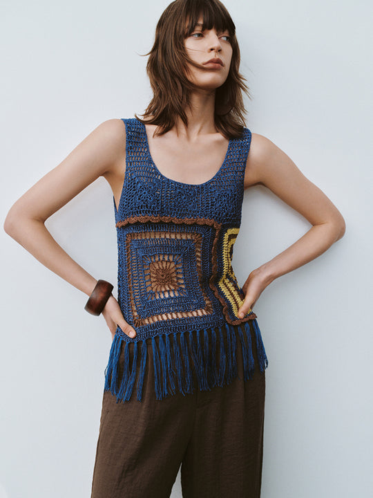 Gehäkeltes Tanktop mit U-Ausschnitt