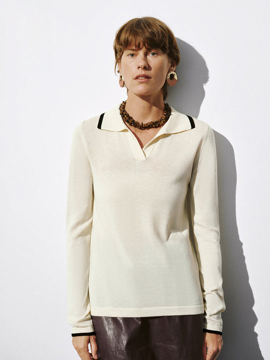 T-shirts tricotés à revers larges