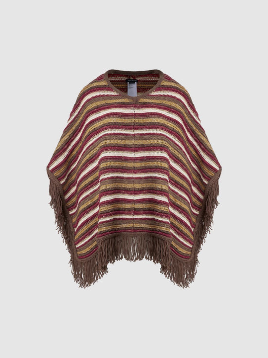 Entkernte Oversize Strickponchos Cardigans