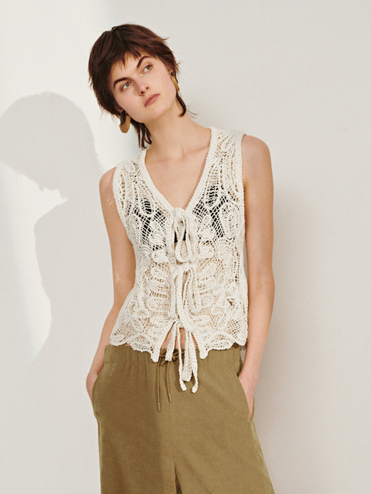 Blouses en dentelle sans manches