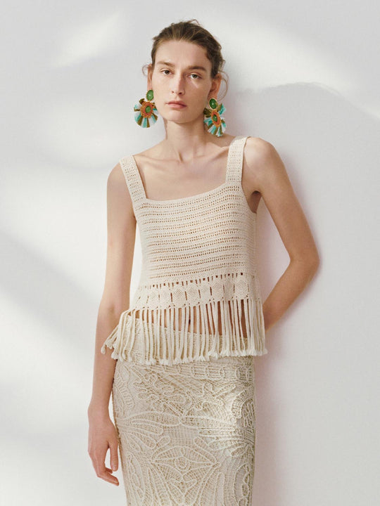 Gestrickte Häkel-Cami-Tops