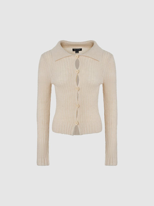 Cardigan lavorati a maglia a coste