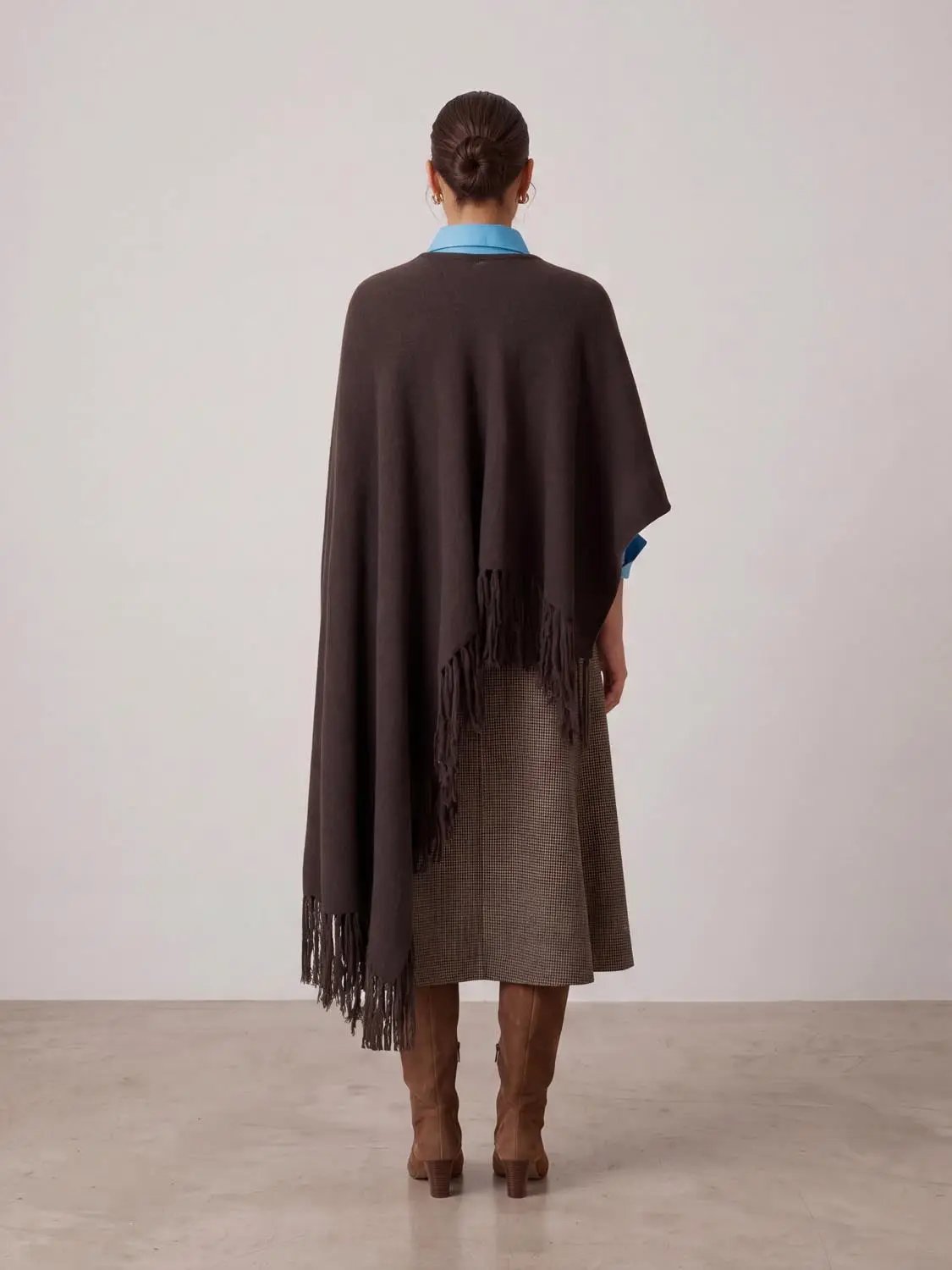 Tassels Hem Oversize Knitted Cardigans by Urban Revivo Fashion in dark brown with fringe hem