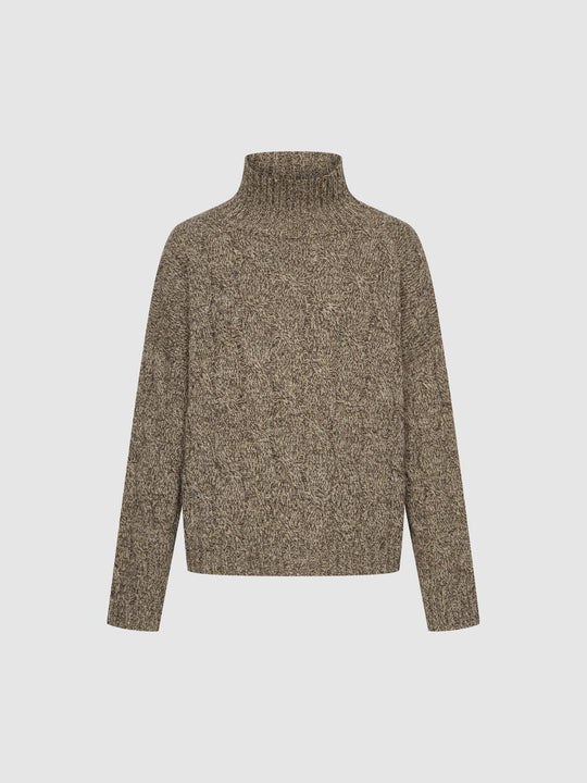 T-shirts à col montant en maille torsadée