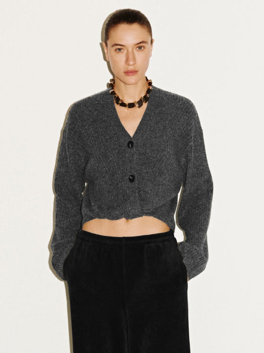 V-Neck Button Up Long Sleeve Knitted T-Shirts