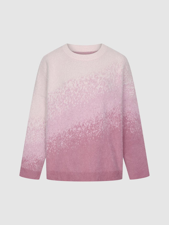 Gradient Long Sleeve Knitted T-Shirts