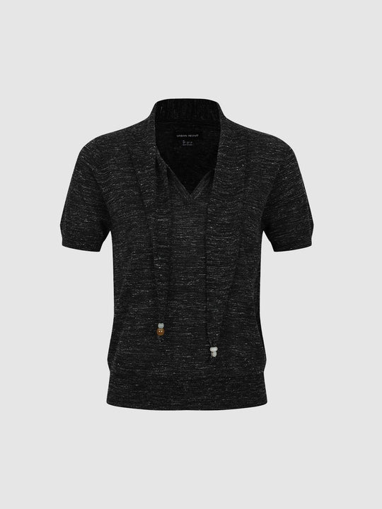 Tie Neck Knitted T-Shirts