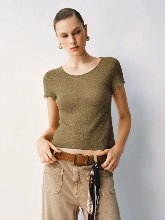 Slight Stretch Knitted T-Shirt