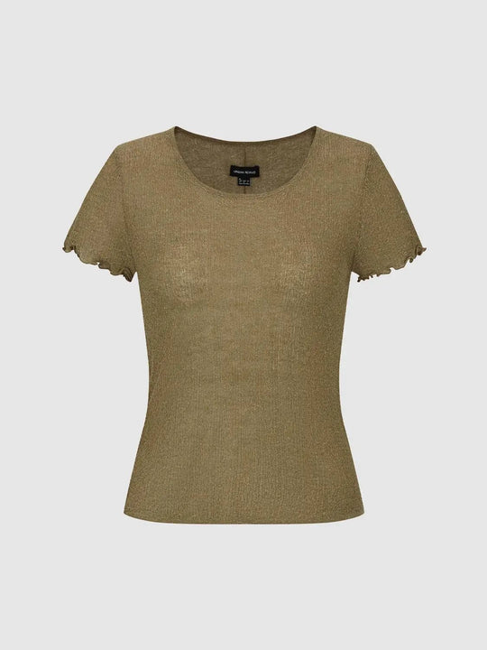 Acrylic Medium Thickness Slight Stretch Knitted T-Shirts