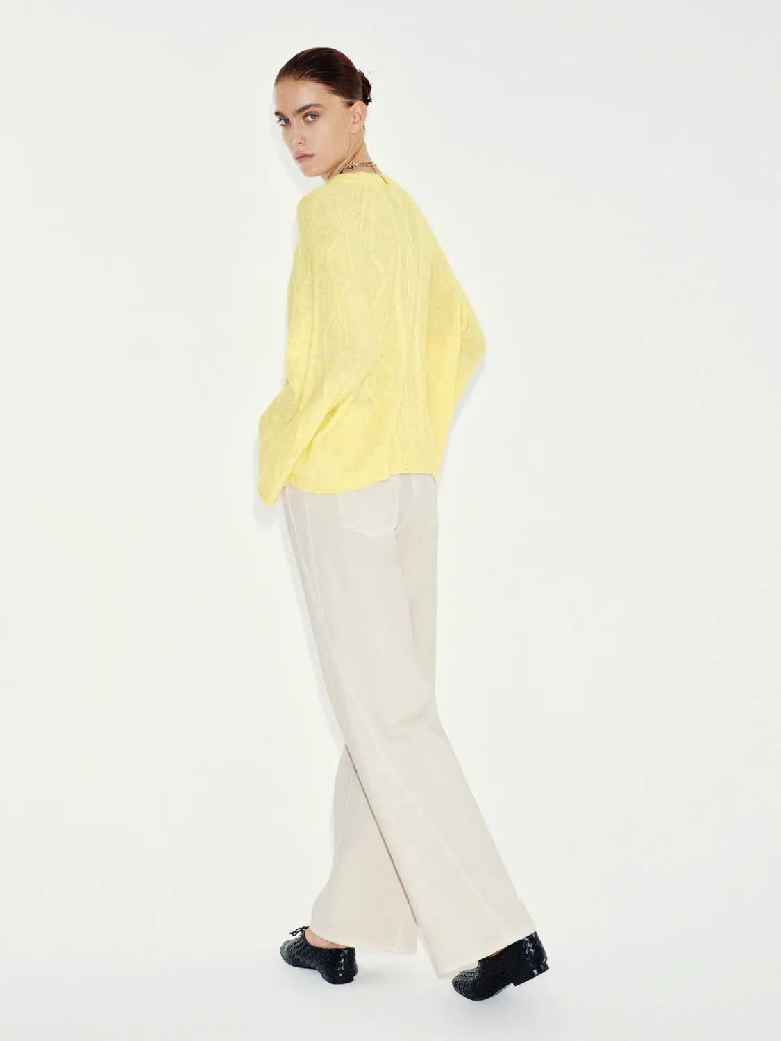 Knit T-Shirt by Urban Revivo Fashion, yellow knitted top