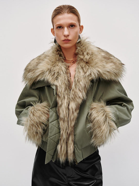Faux Fur Trim Padded Jackets