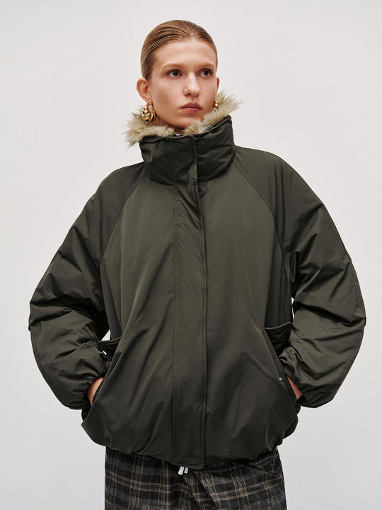 High Neck Bomber Down Jackets