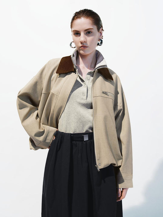 Chaquetas bomber con cuello contrastante