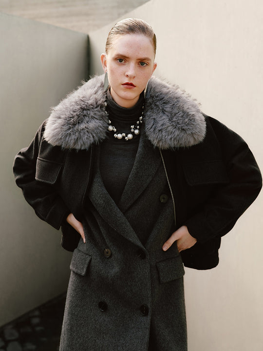 Faux Fur Collar Bomber Jackets