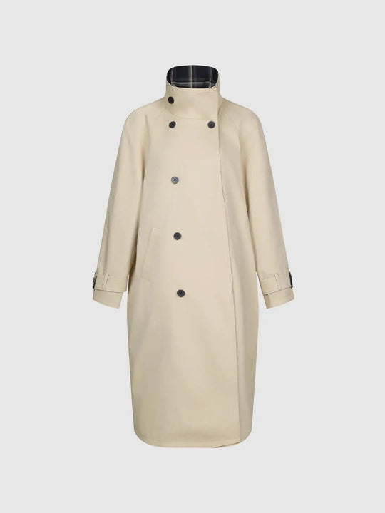 Long Sleeve Stand Collar Trench Coat