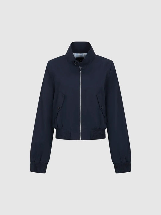 Cotton Ribbed Zip Front Long Sleeve Bomber Jacket