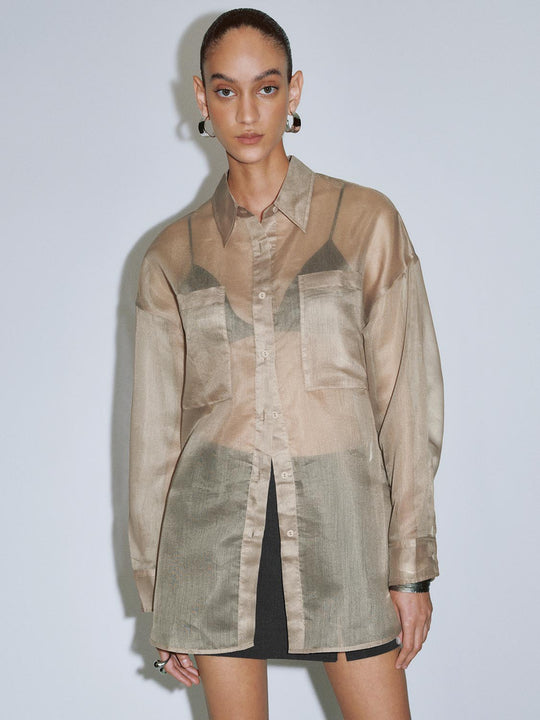 Camisas de manga corta transparentes