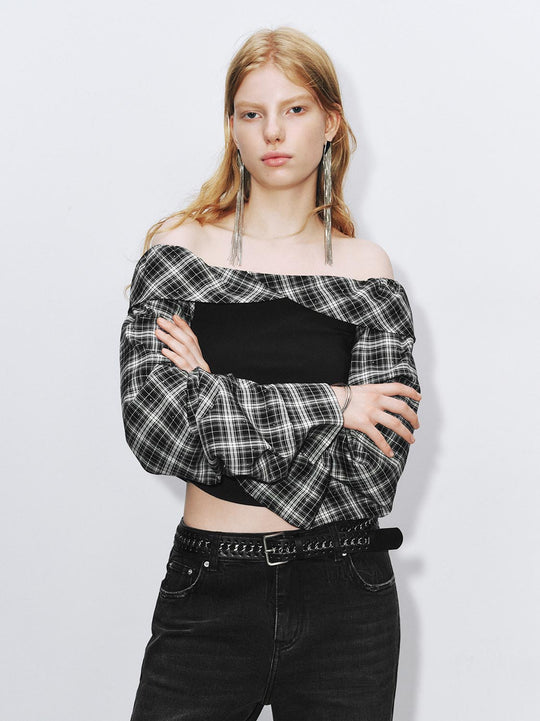 Kariertes Überkopfhemd