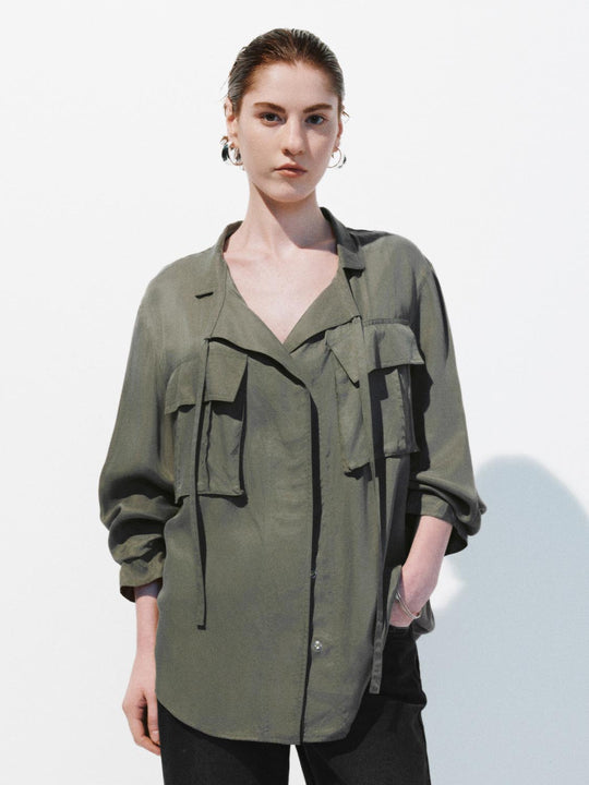Camisas Oversize con Bolsillos de Solapa
