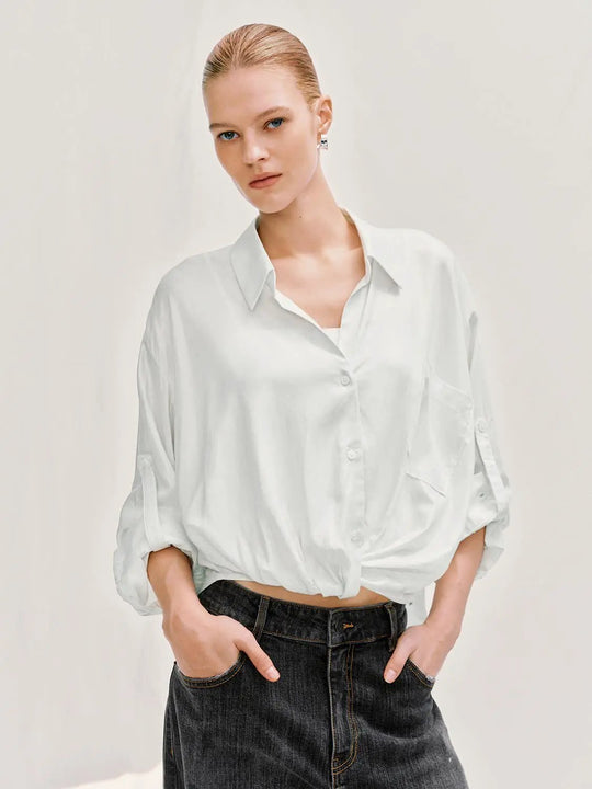 Oversized Button Down Collared Shirt