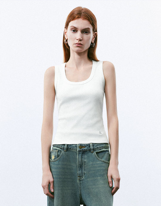 Débardeur moulant à col en U