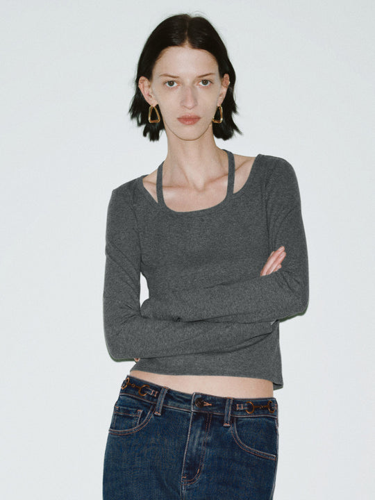 2 in 1 schmale T-Shirts