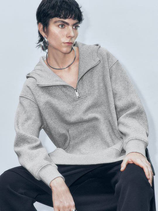 Lose Sweatshirts mit breitem Revers